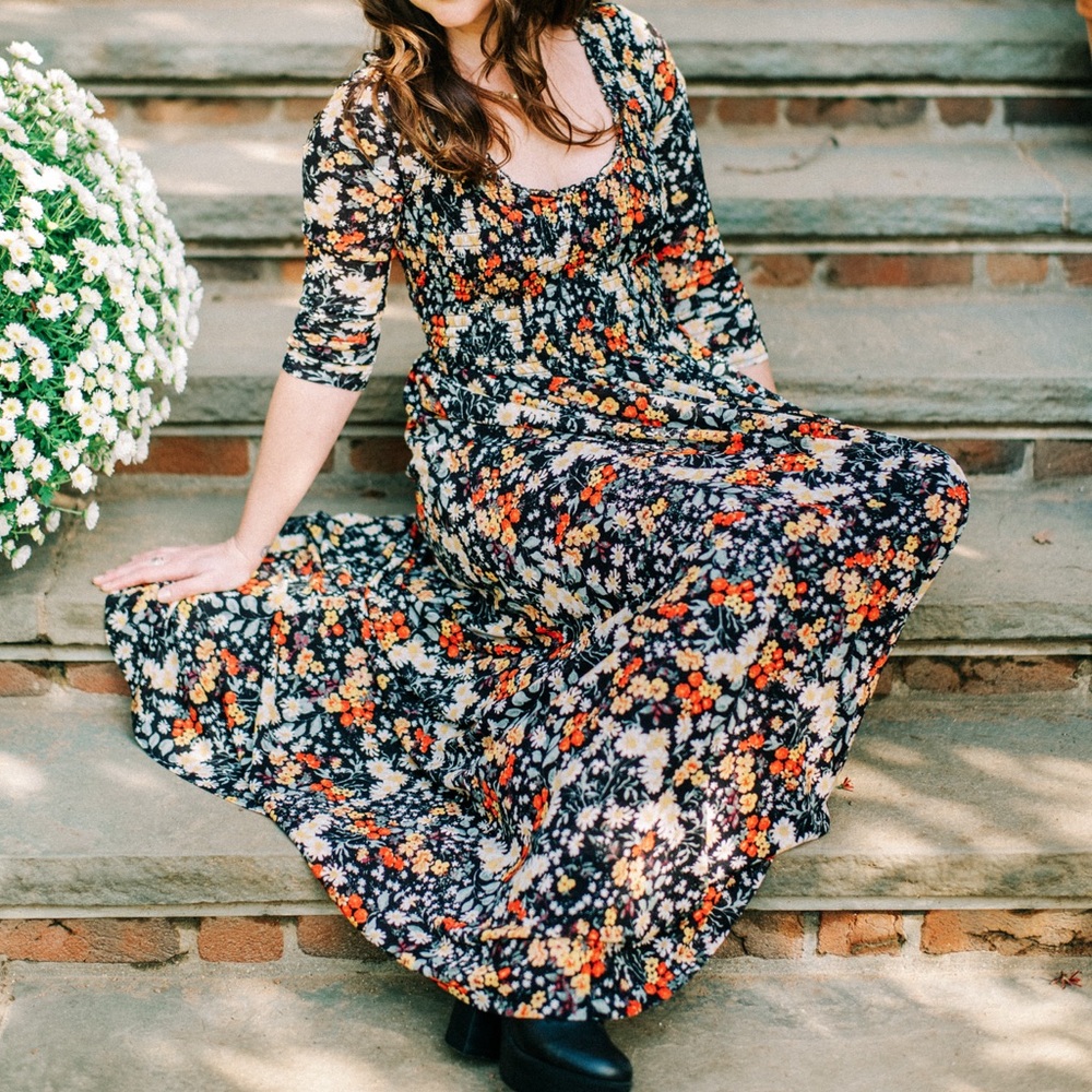 Anthropologie Floral Maxi Dress XS